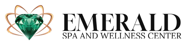 Emerald Spa horizontal lockup, for light backgrounds