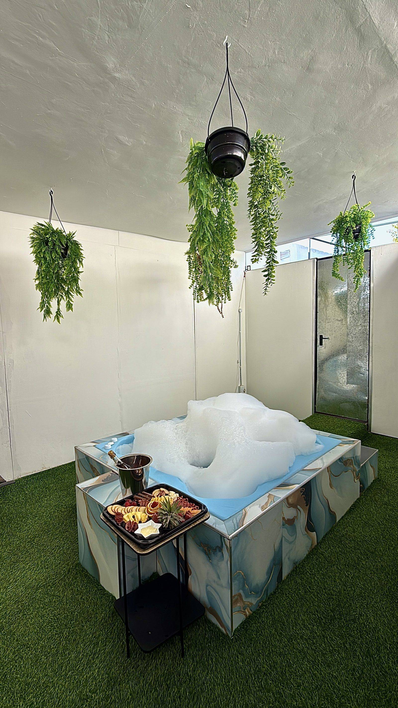 Hydro tub set with a serving tray