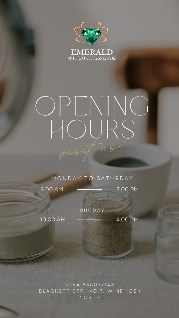Opening hours graphic, Monday to Saturday