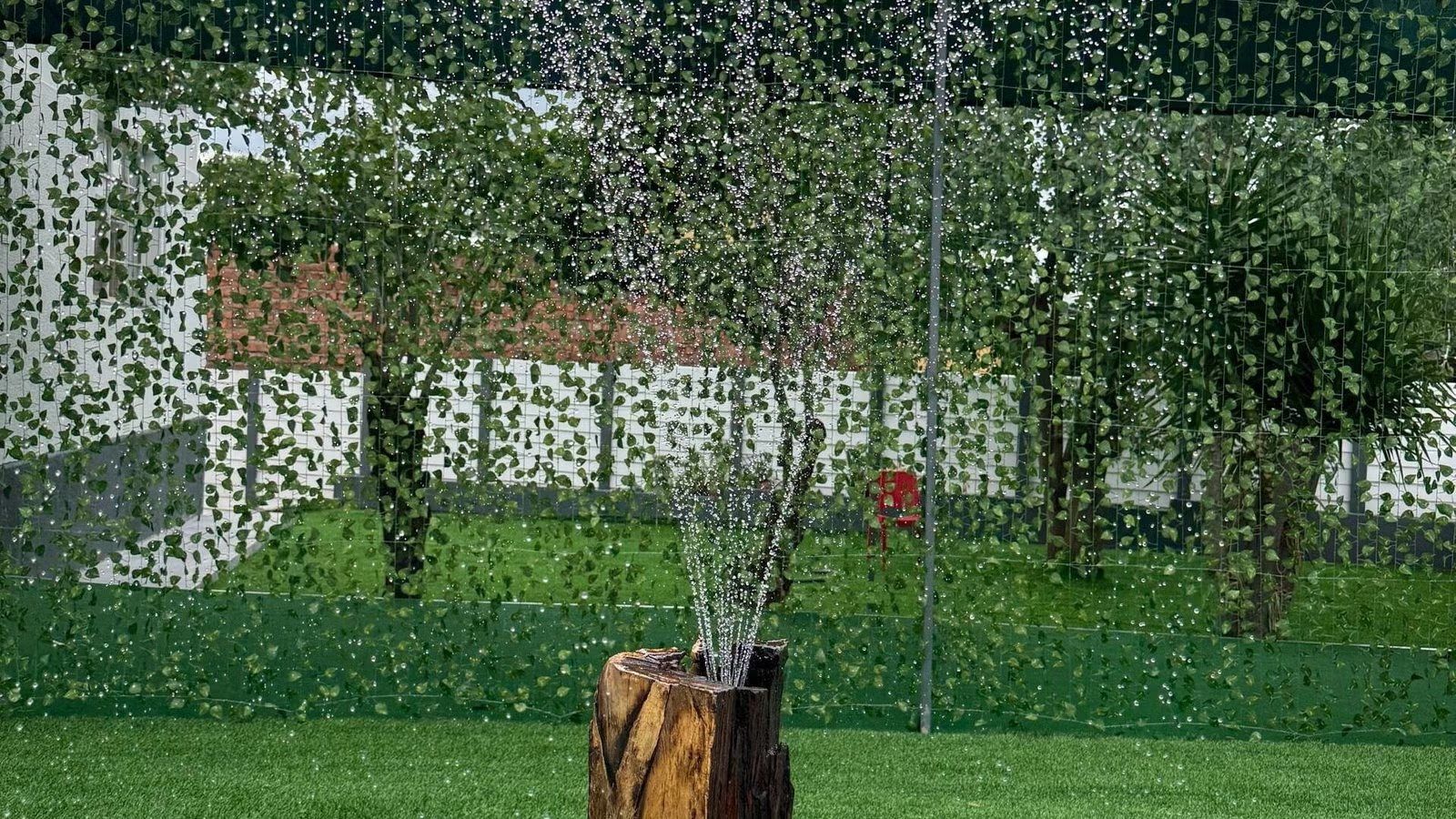 Fountain spray in the serenity garden
