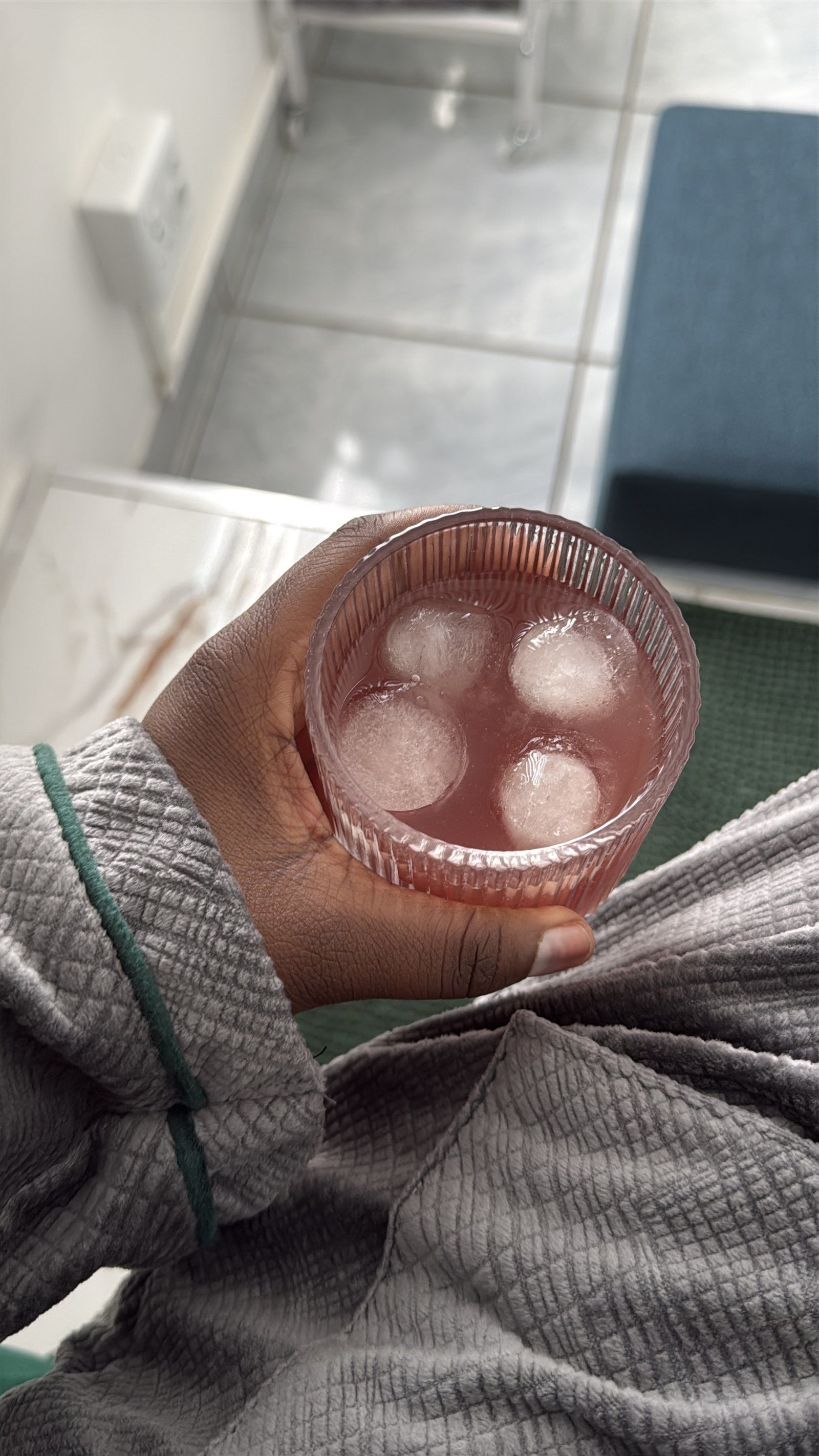 Chilled welcome drink in a robe