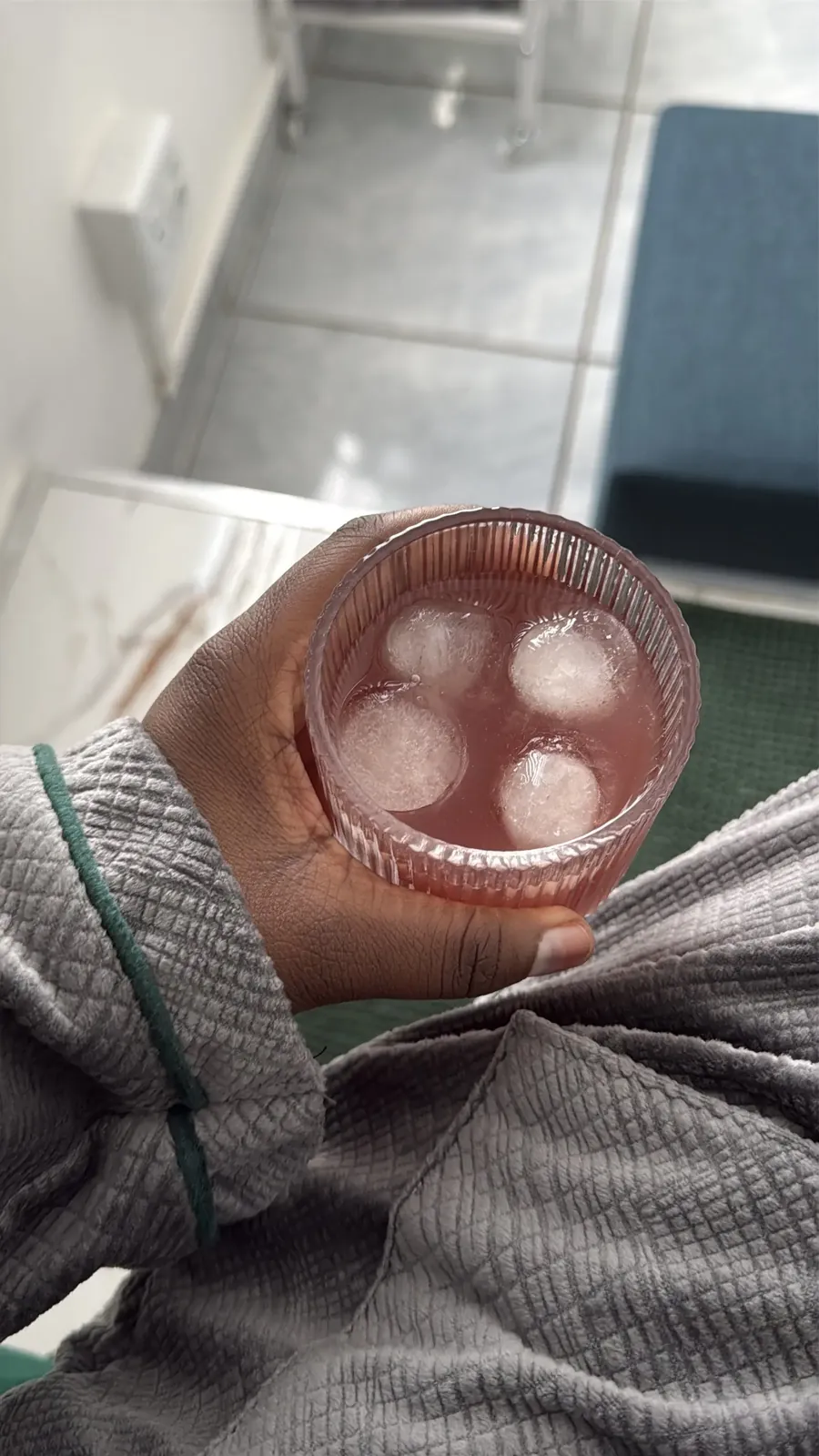 Chilled welcome drink in a robe